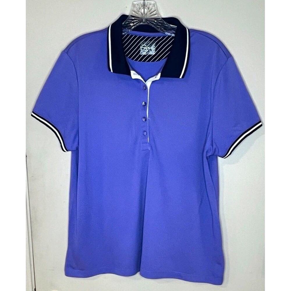Nike Women's Purple Collared Polo Shirt Short Sleeve Button Placket Logo